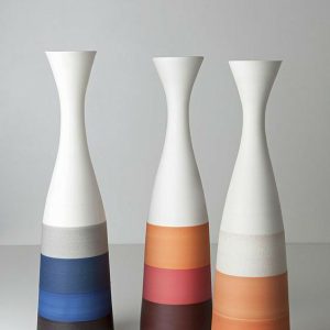 Modern Hourglass Ceramic Vases – Colorblock Collection