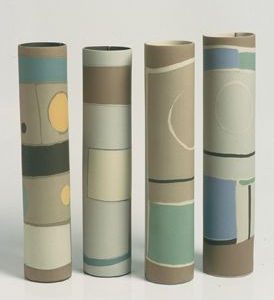 Modern Minimalist Tall Ceramic Vases – Set of 4 Geometric Art Pieces